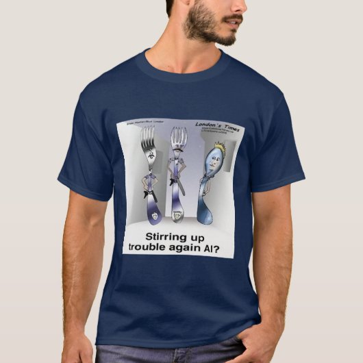 Rick London Grappige Silverware Politie T-shirt (Voorkant)
