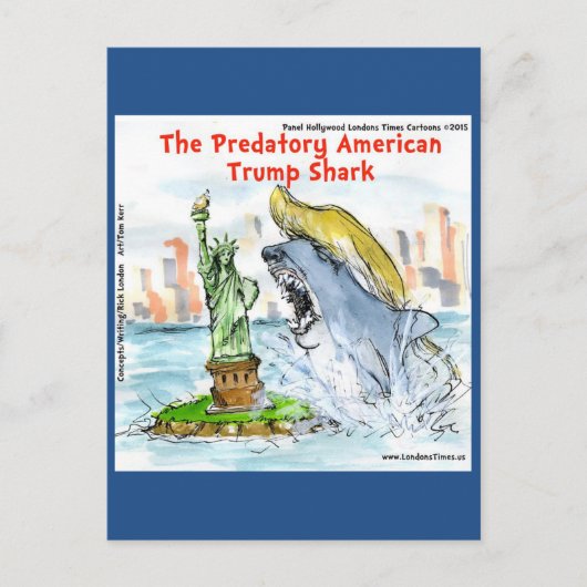 Rick London Grappige Trump Haai Briefkaart (Voorkant)