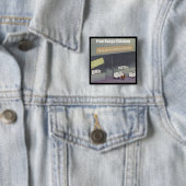 Rick London Grappige Vrije-Uitloop Kip Vierkante Button 5,1 Cm (In situ)