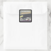 Rick London Grappige Vrije-Uitloop Kip Vierkante Sticker (Tas)
