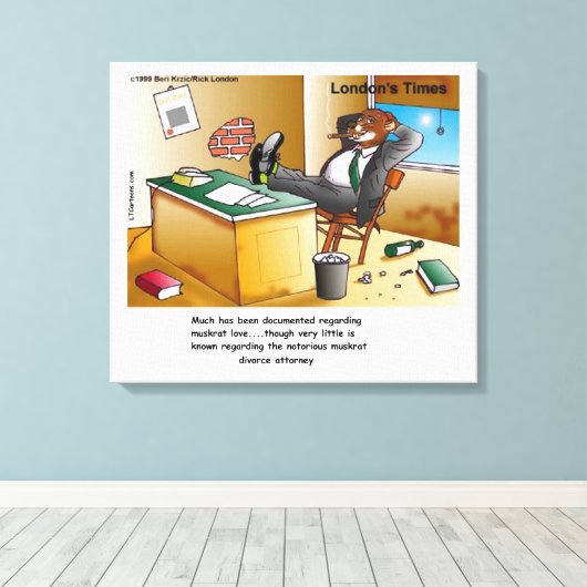 Rick London Muskrat Scheiding Attorney Comic Canvas Afdruk (Insitu (Houten vloer))