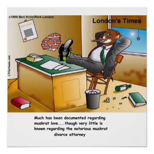 Rick London Muskrat Scheiding Attorney Comic Perfect Poster (Voorkant)