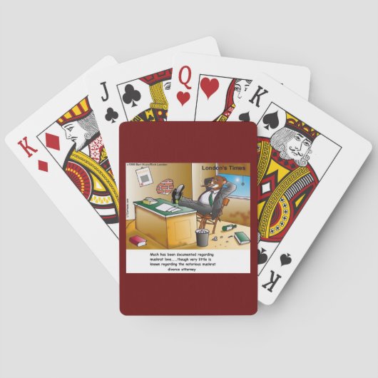 Rick London Muskrat Scheiding Attorney Comic Pokerkaarten (Achterkant)