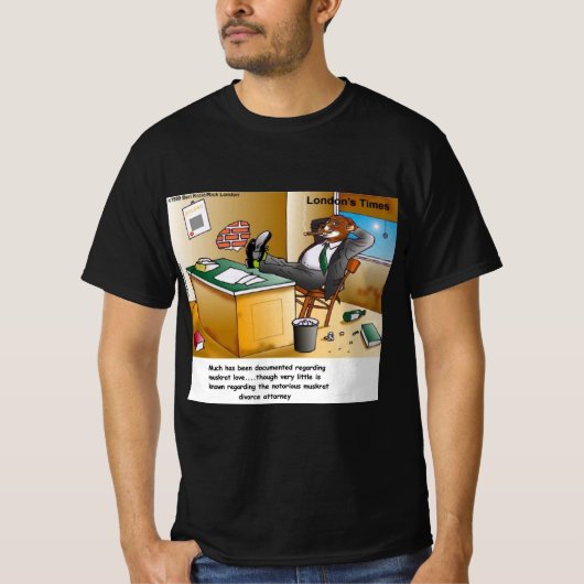 Rick London Muskrat Scheiding Attorney Comic T-shirt (Voorkant)