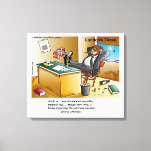 Rick London Muskusrat Scheidingsadvocaat Cartoon Canvas Afdruk