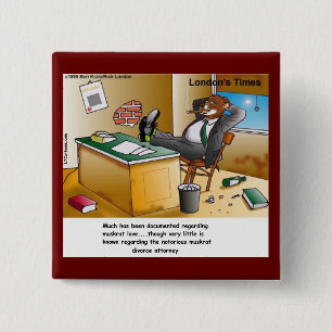 Rick London Muskusrat Scheidingsadvocaat Grappig Vierkante Button 5,1 Cm