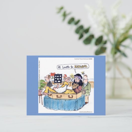 Rick London Old Hippie Funeral Funny Comic Briefkaart (Staand voorkant)