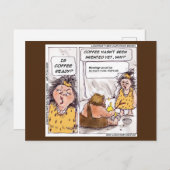 Rick London Prehistorische Coffee Funny Cartoon Briefkaart (Voorkant / Achterkant)