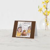 Rick London Prehistorische Coffee Funny Cartoon Kaart (Gele Bloem)