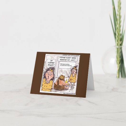 Rick London Prehistorische Coffee Funny Cartoon Kaart (Voorkant)