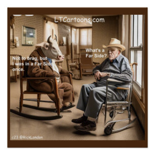 Rick London trok zich terug uit Far Side Koe houdt Perfect Poster