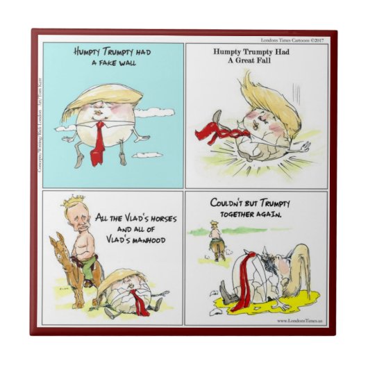 Rick London "Trumpty Dumpty" Funny Ceramic Tegel Tegeltje (Voorkant)