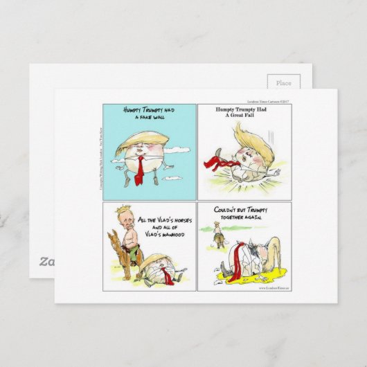 Rick London "Trumpty Dumpty" Funny Trump Gift Briefkaart (Voorkant / Achterkant)