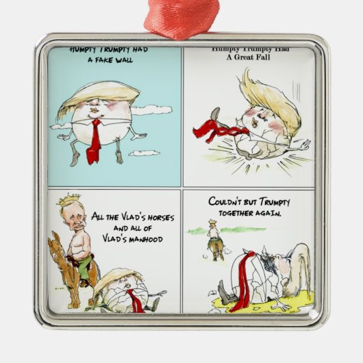 Rick London "Trumpty Dumpty" Funny Trump Gift Metalen Ornament (Voorkant)