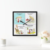 Rick London "Trumpty Dumpty" Funny Wall Clock Vierkante Klok (Huis)