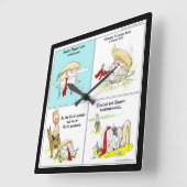 Rick London "Trumpty Dumpty" Funny Wall Clock Vierkante Klok (Hoek)