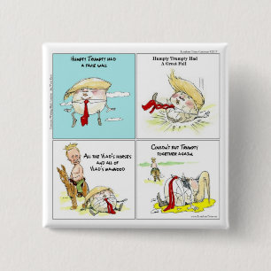 Rick London "Trumpty Dumpty" Grappig Trump Cadeau Vierkante Button 5,1 Cm