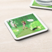 Rick London Turtle and the Wig Hair Funny Bier Onderzetter (Linkerzijde)