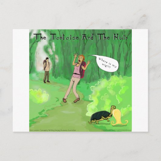 Rick London Turtle and the Wig Hair Funny Briefkaart (Voorkant)