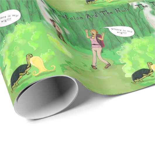 Rick London Turtle and the Wig Hair Funny Cadeaupapier (Rol Hoek)