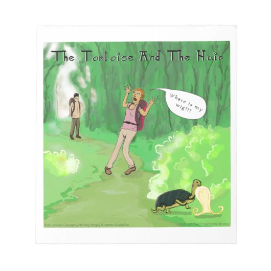 Rick London Turtle and the Wig Hair Funny Notitieblok (Voorkant)