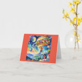 Rick London Vegan ziet meateator in de ruimte grap Kaart (Gele Bloem)