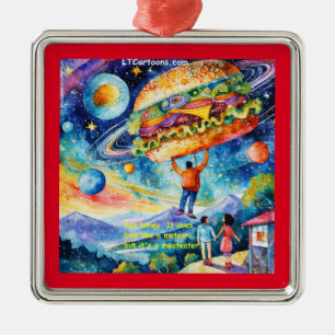 Rick London Vegan Ziet Meateator In De Ruimte Grap Metalen Ornament
