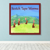 Rick London Worms uit Scotland Funny Canvas Afdruk (Insitu (Houten vloer))