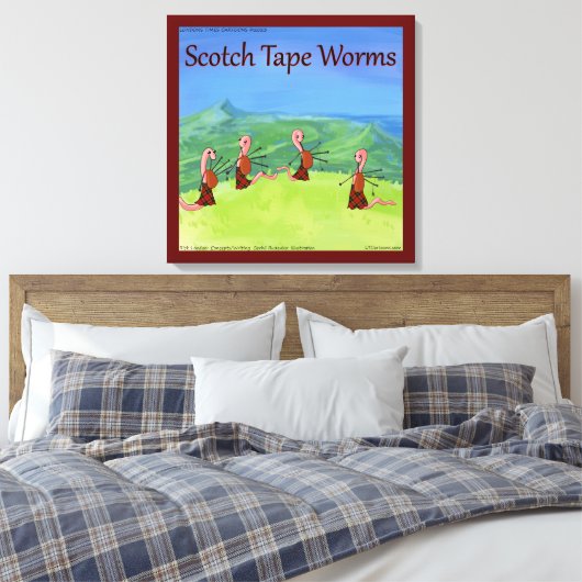 Rick London Worms uit Scotland Funny Canvas Afdruk (Insitu (Slaapkamer))