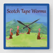 Rick London Worms uit Scotland Funny Vierkante Klok (Voorkant)