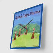 Rick London Worms uit Scotland Funny Vierkante Klok (Hoek)