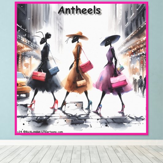 Rick London's Mode Ants of New York Canvas Afdruk (Insitu (Houten vloer))