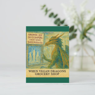 Rick Londons Vegan Draak Boodschappen Doen Grappig Briefkaart