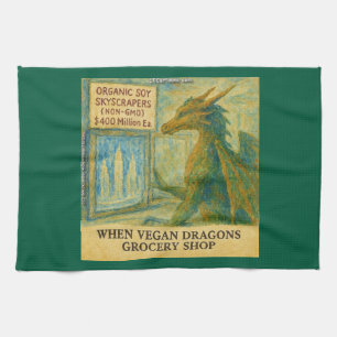 Rick Londons Vegan Draak Boodschappen Doen Grappig Theedoek