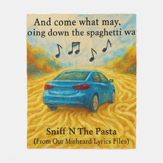 Rick Londons verkeerd verstane songteksten Spaghet Fleece Deken (Voorkant)