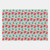 Rick & Morty Christmas Pickle Rick Pattern Inpakpapier Vel (Voorkant 2)