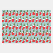 Rick & Morty Christmas Pickle Rick Pattern Inpakpapier Vel (Voorkant)