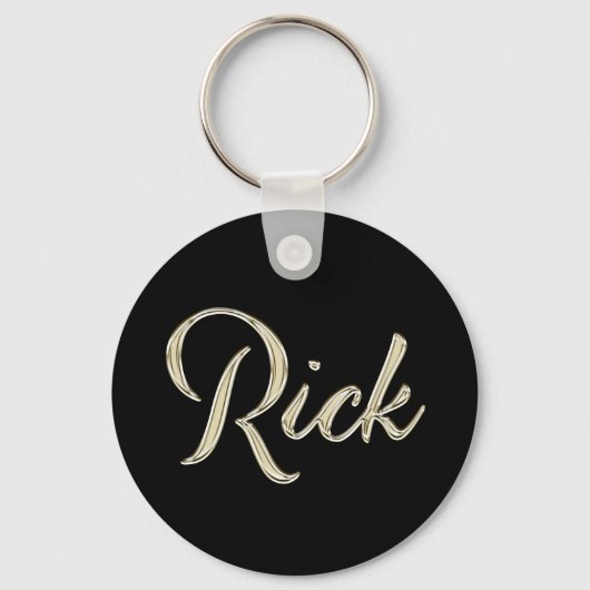 Rick Name whitegold Button Schlüsselanhänger Sleutelhanger (Voorkant)