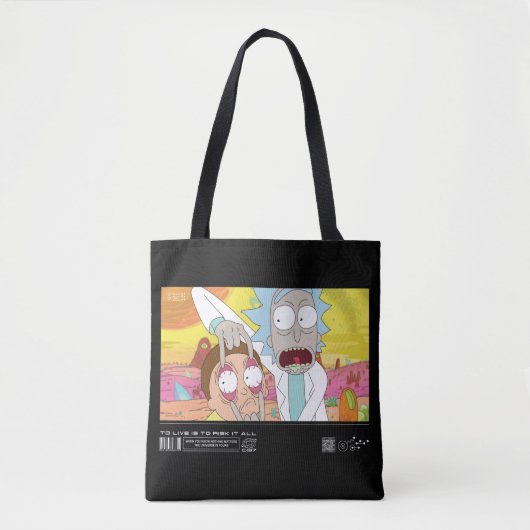 Rick Open Morty's Eyes Quote Graphic Tote Bag (Voorkant)