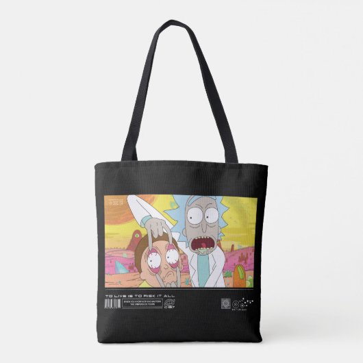 Rick Open Morty's Eyes Quote Graphic Tote Bag (Achterkant)