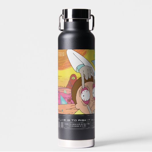 Rick Open Morty's Eyes Quote Graphic Waterfles (Voorkant)