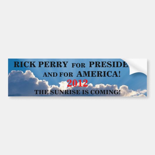 Rick Perry 2012 Sunrise Bumpersticker (Voorkant)