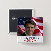 Rick Perry 2012 voor president pinback-knop Vierkante Button 5,1 Cm (Voorkant /achterkant)
