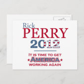 Rick Perry 2012 voor president-postkaart Briefkaart (Voorkant / Achterkant)
