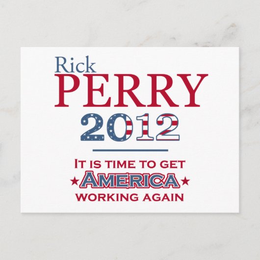Rick Perry 2012 voor president-postkaart Briefkaart (Voorkant)