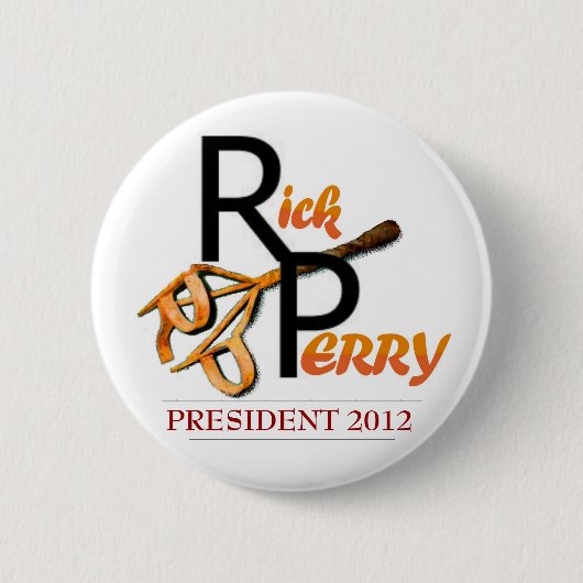 Rick Perry Brand Ronde Button 5,7 Cm (Voorkant)