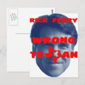 Rick Perry - verkeerde texaan Briefkaart (Voorkant / Achterkant)
