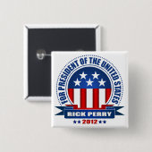 Rick Perry Vierkante Button 5,1 Cm (Voorkant /achterkant)