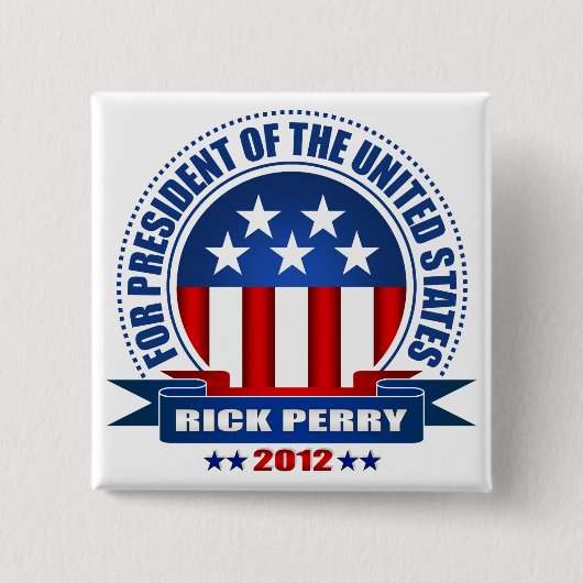 Rick Perry Vierkante Button 5,1 Cm (Voorkant)