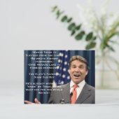 Rick Perry voor President!?!?!!!!! Briefkaart (Staand voorkant)
